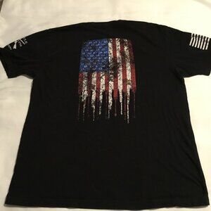 Mens Grunt Style XL XLarge SS T-Shirt Realtree Edge Rifle Flag Black Camo